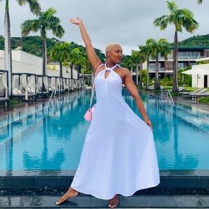 INC International Concepts White Backless Dress